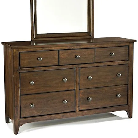 Transitional 7-Drawer Dresser with Tapered Legs